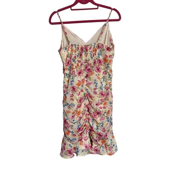 ASTR The Label Dress Womens Small Multicolor Ruched Cami Mini Floral Smocked NWT - Picture 2 of 12